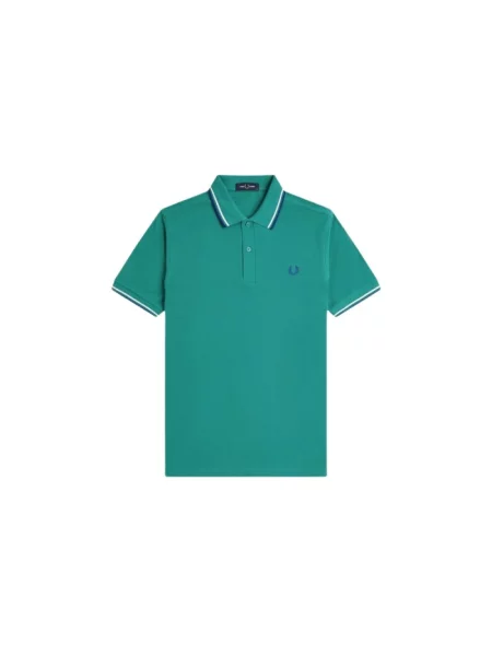T-shirt FRED PERRY Twin Tipped Fred Perry Shirt Deep Mint/ Snow White/ Soho Eclipse S zielona