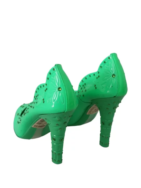 Pantofi cu toc Dolce & Gabbana cu model floral verde