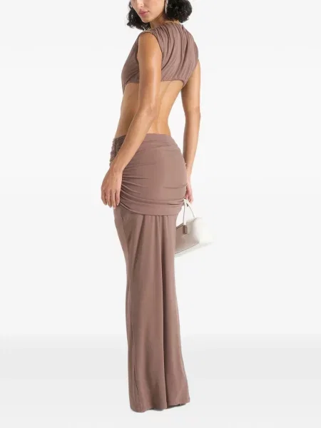 Rochie maxi Manière De Voir asimetrică maro