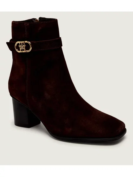 Tommy Hilfiger Botine cu | piele întoarsă maro
