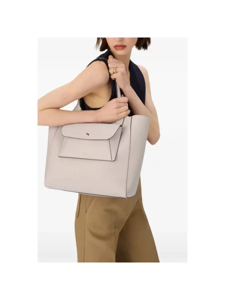 Shopperka Furla skórzana z nadrukiem biała