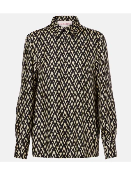 Cămașă Valentino de mătase negru