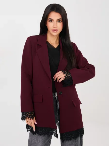 Sacou Italy Moda din dantelă negru