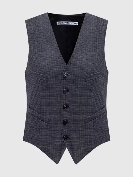 Жилет з вовною в клітинку Alexander Wang сірий