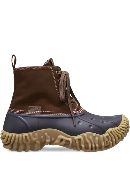 Botine Crocs cu șireturi din dantelă maro