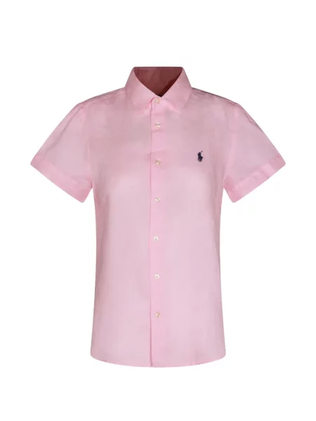 Cămașă Polo Ralph Lauren cu broderie de in roz