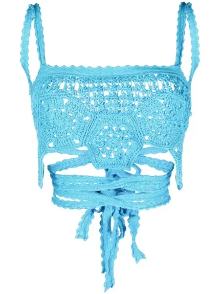 Top Alanui cu model floral albastru