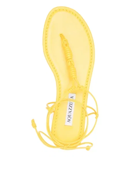 Кожени сандали Aquazzura без ток жълто
