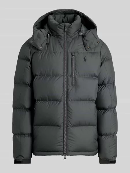 Kurtka puchowa o kroju regular fit z wyhaftowanym logo Polo Ralph Lauren szara