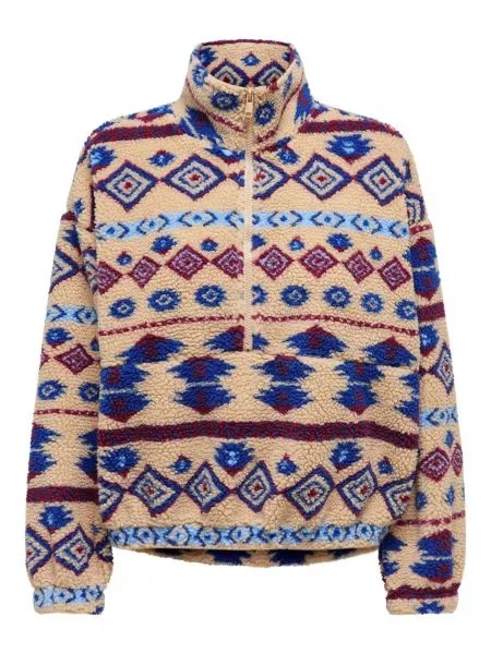 ONLY Mikina ONLJANNE modrá / svetlomodrá / vínovo červená / ako vlna biela