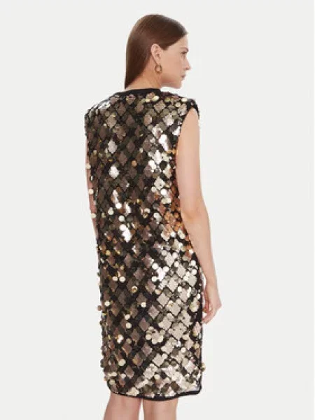 LOLA CASADEMUNT Koktel haljina Srebrna zlatna