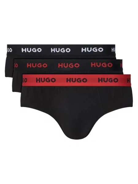 HUGO Komplet spodnjih hlač slip﻿ Hipbrief Triple črna