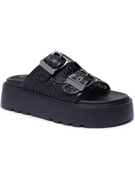 Casadei Șlapi BIRKY cu adaos de piele negru