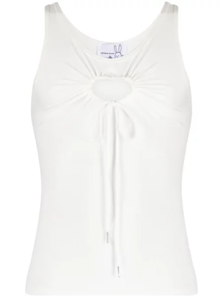 Top Natasha Zinko cu motiv cu inimi alb