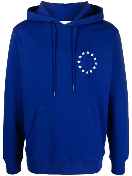 Majica s kapuljačom études Studio s printom plava