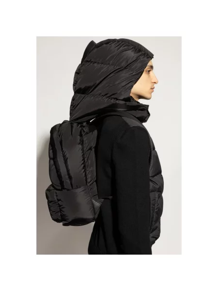 Lniana torba Moncler z logo czarna