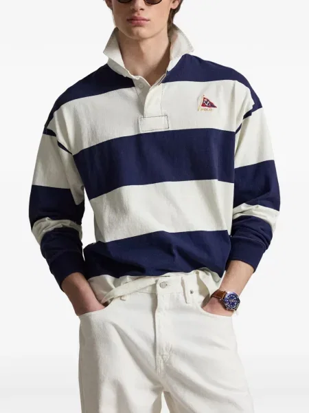 Șosete Polo Ralph Lauren cu model herringbone cu broderie plasă albastru