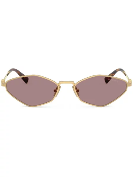 Ochelari de soare Miu Miu Eyewear cu imprimeu geometric auriu