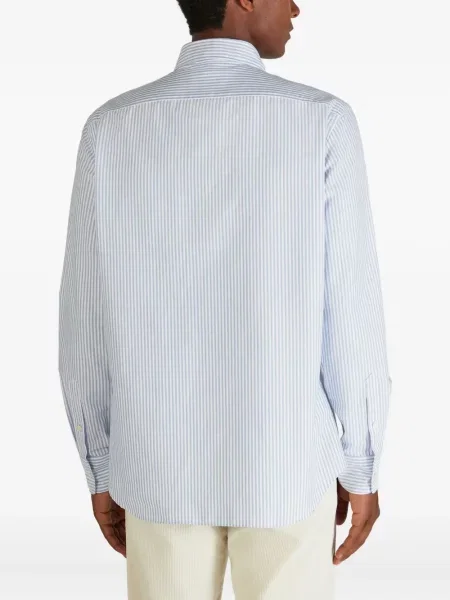 Prugasta košulja Slowear keper plava