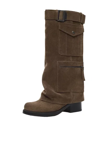 Bershka Cizme de cowboy închis maro