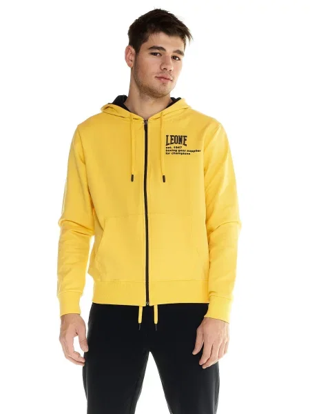 Bluza z kaptur na co dzień na siłownię żółta