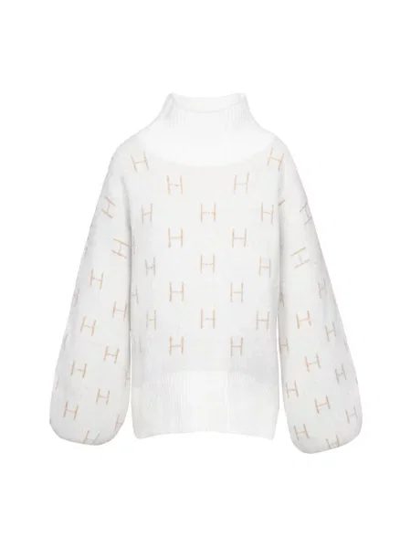 Krótki sweter Hést wełniany biały