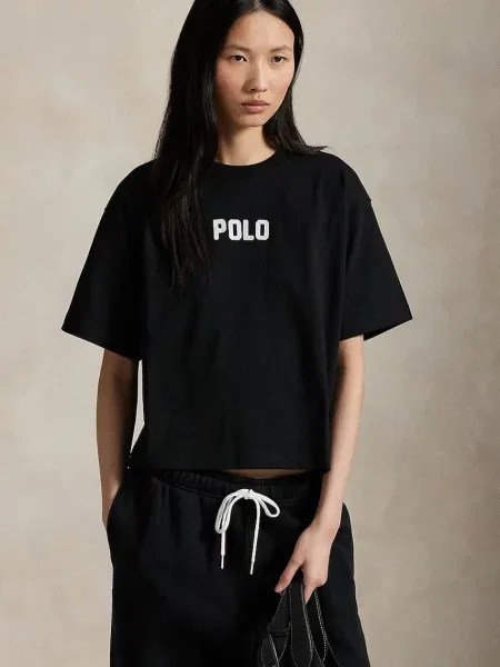 Тениска Polo Ralph Lauren дамска черно