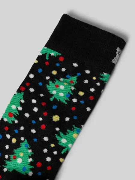 Skarpety ze wzorem na całej powierzchni model ‘Christmas Night’ Happy Socks czarne