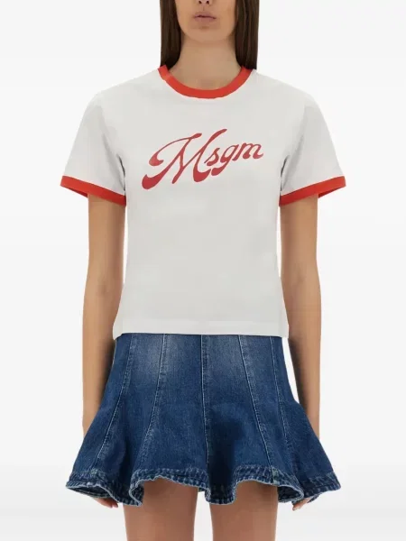 Tricou Msgm cu imagine alb