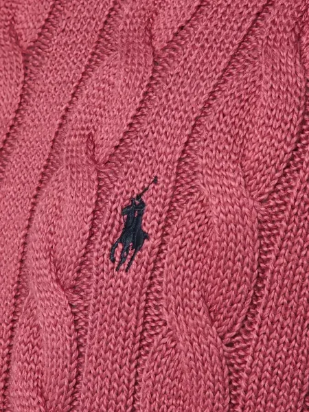 Pulover Polo Ralph Lauren cu broderie cu decolteu rotund roz