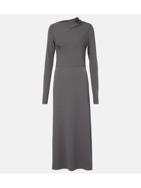Rochie maxi Toteme din jerseu drapată de costum negru