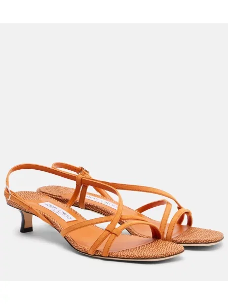 Sandale Jimmy Choo din piele portocaliu