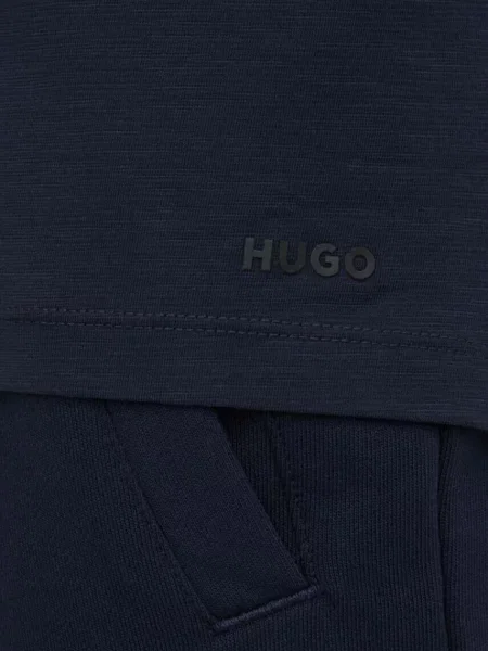 Поло HUGO однотонний синій