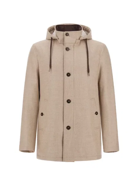 Geacă parka Herno cu glugă din tweed