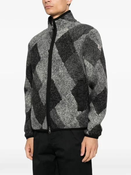 Geacă Moncler în carouri gri
