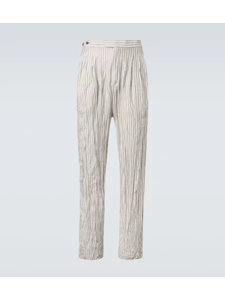 Pantaloni Zegna de mătase cu dungi gri