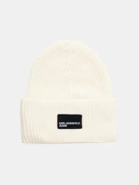 Karl Lagerfeld Jeans căciulă de lână bej alb