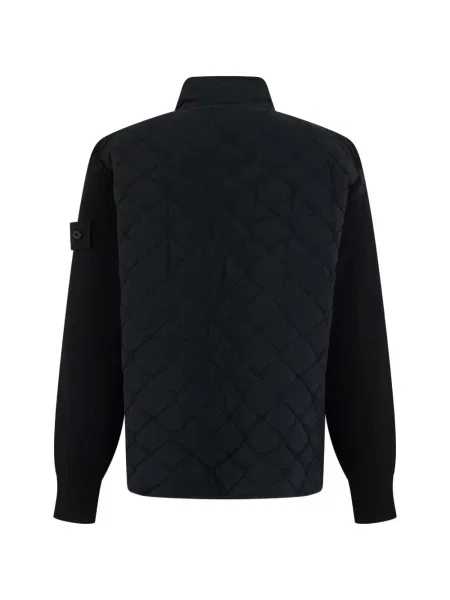 Плетено ватиран яке Stone Island камъни черно