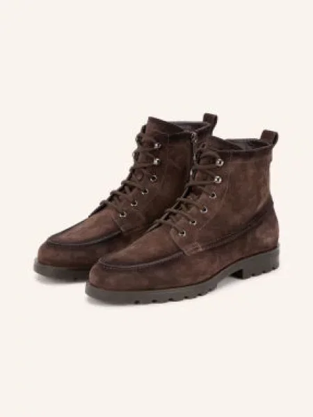 Santoni Šněrovací Boty Flair tmavě hnědá