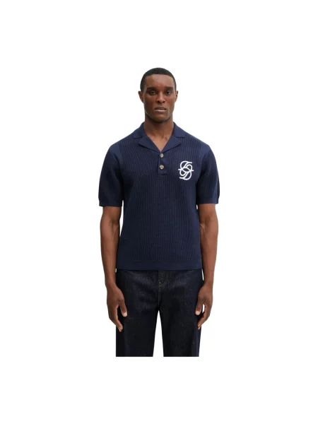 Drôle de Monsieur polo Polo Maille Monogramme niebieska