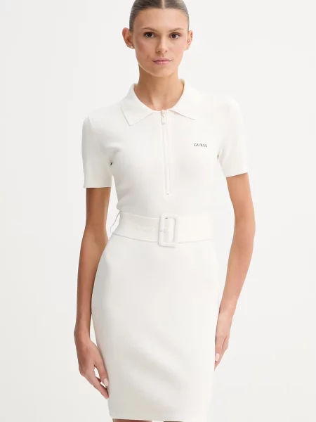 Guess sukienka sweterkowa LAURENE beżowa