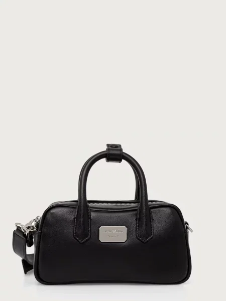 Emporio Armani geantă crossbody pentru femei din piele negru