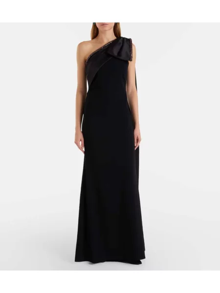 Saténové krištáľové šaty Roland Mouret čierna