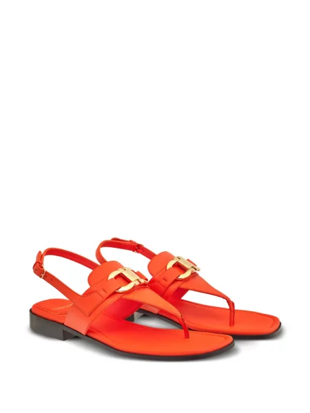 Sandale Ferragamo din piele fără toc portocaliu