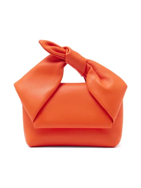 Mała mały torebka skórzana Jw Anderson z kokardką pomarańczowa