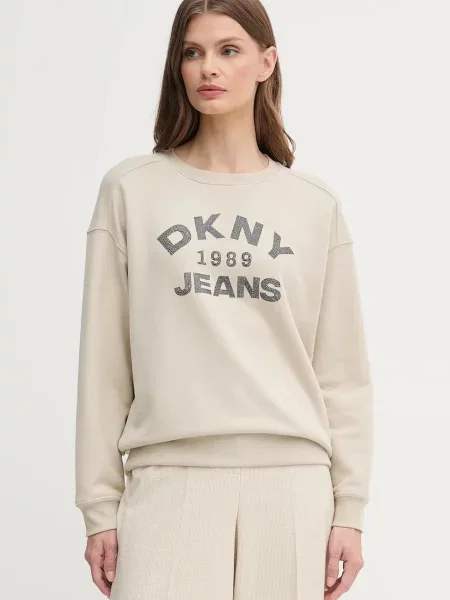 Dkny hanorac de cu imprimeu bej