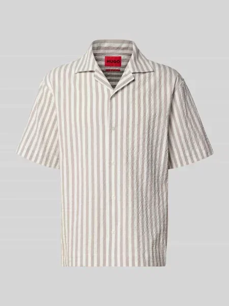 Koszula casualowa o kroju relaxed fit z mieszanka bawełny model ESPINO' Hugo brązowa