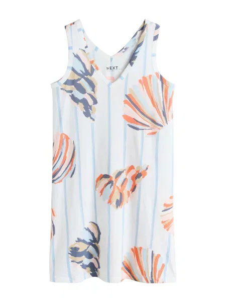 Next Rochie ecru portocaliu albastru