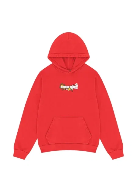 Hanorac cu glugă Denim Tears cu broderie cu model floral roșu