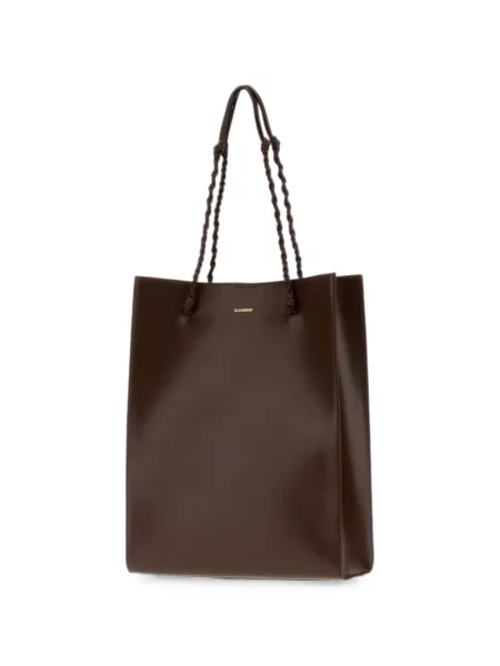 Bőr shopper táska Jil Sander barna